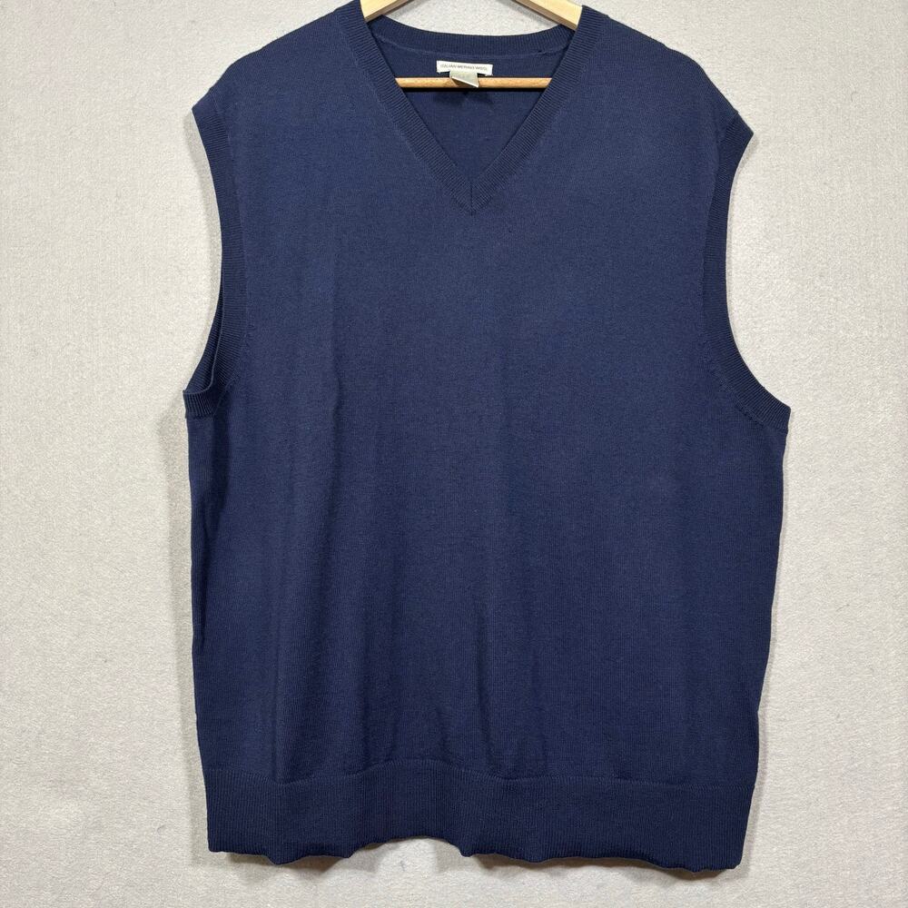 GAP Mens Italian Merino Wool Sweater Vest XL Quiet Luxury Dark Academia Grandpa‎
